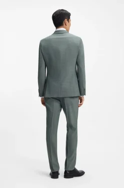 Fein gemusterter Slim-Fit Zweiteiler aus Stretch-Gewebe