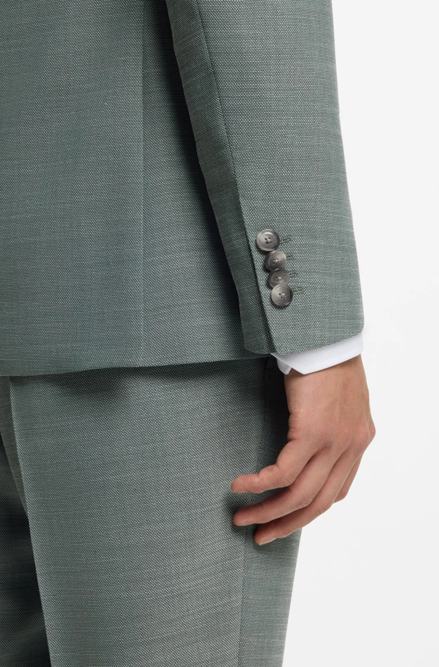 Fein gemusterter Slim-Fit Zweiteiler aus Stretch-Gewebe