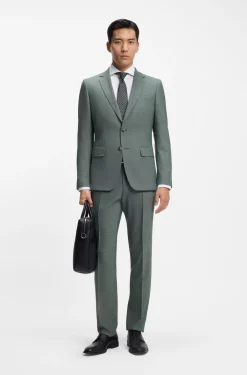 Fein gemusterter Slim-Fit Zweiteiler aus Stretch-Gewebe