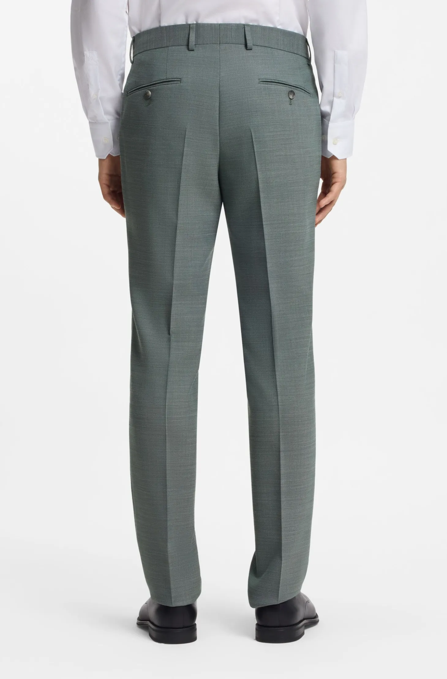 Fein gemusterter Slim-Fit Zweiteiler aus Stretch-Gewebe