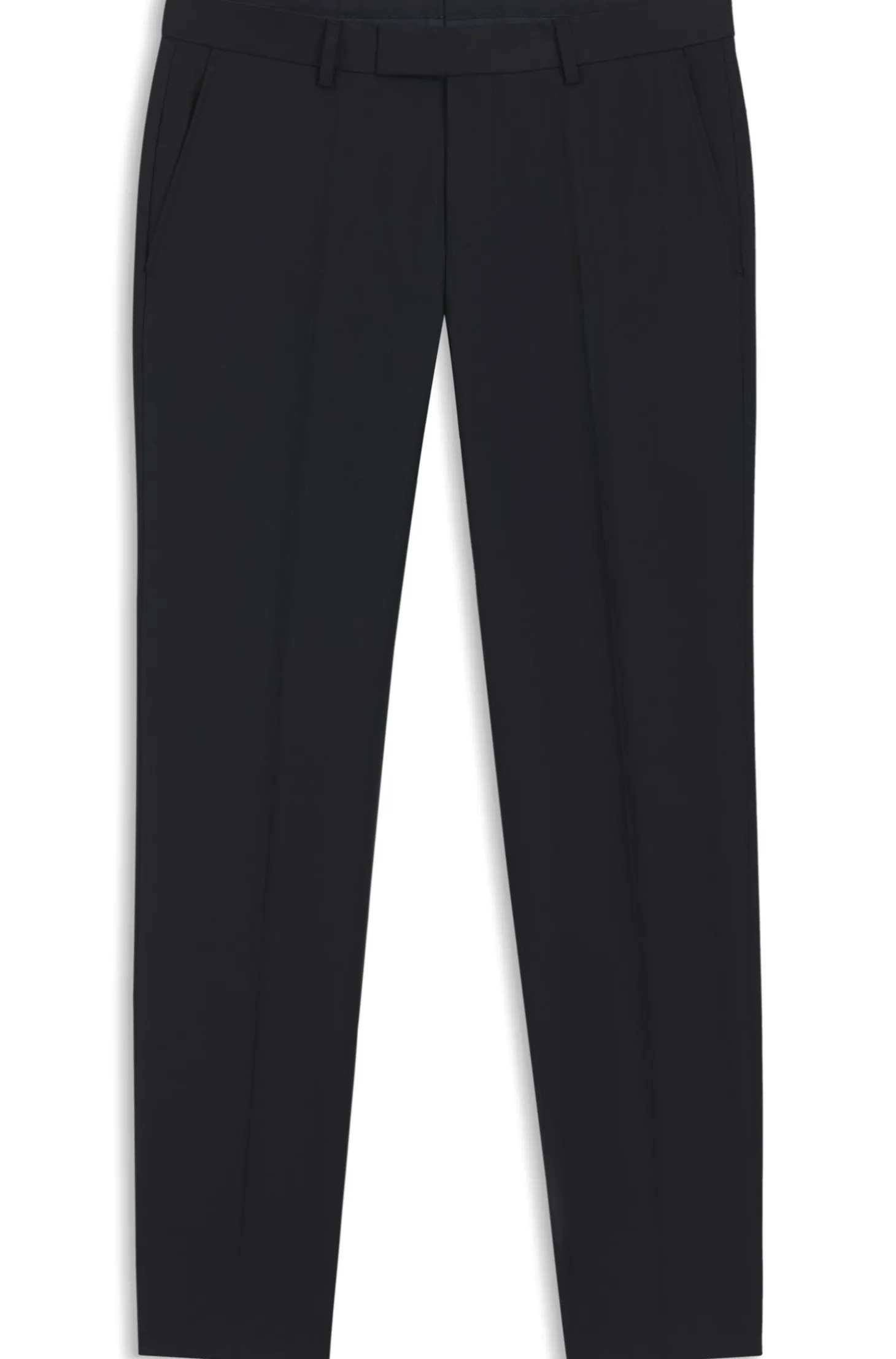 Fein gemusterte Slim-Fit Hose aus Stretch-Wolle