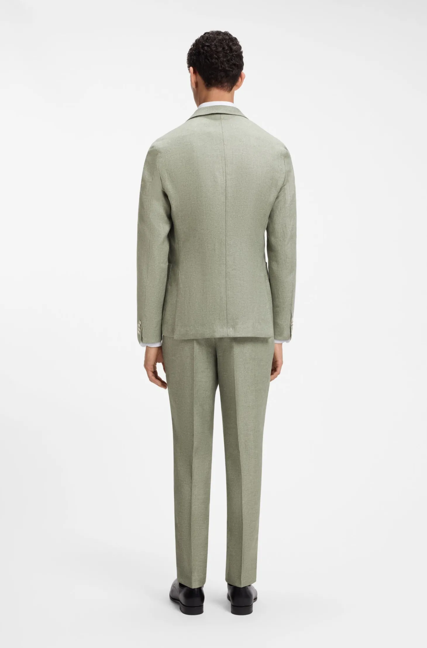 Fein gemustertes Slim-Fit Sakko aus Leinen-Mix