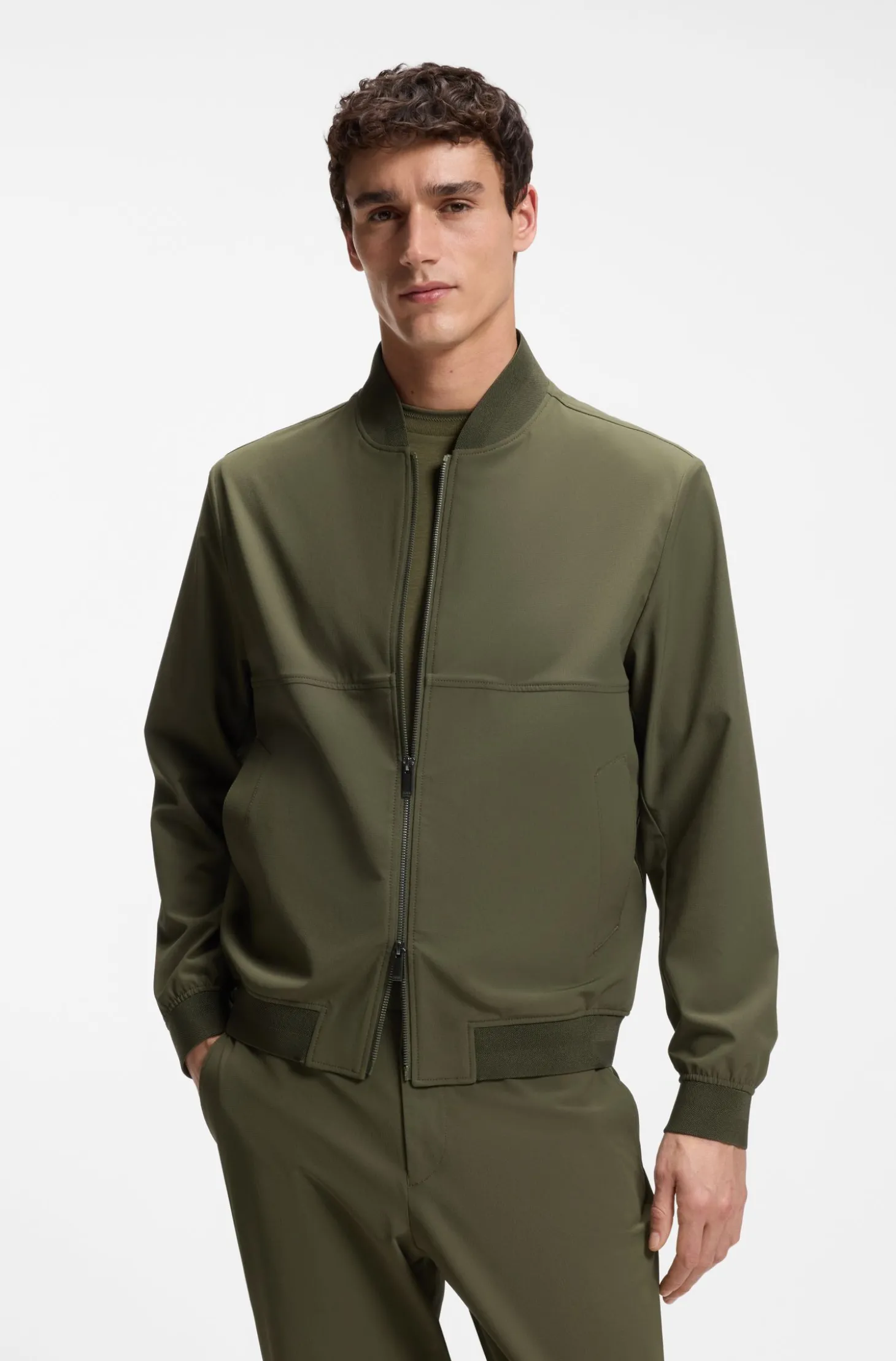 Filigran gemustertes Slim-Fit Sakko aus Stretch-Gewebe