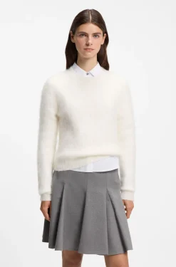 Fischgratstrick-Pullover mit Stack-Logo-Niete