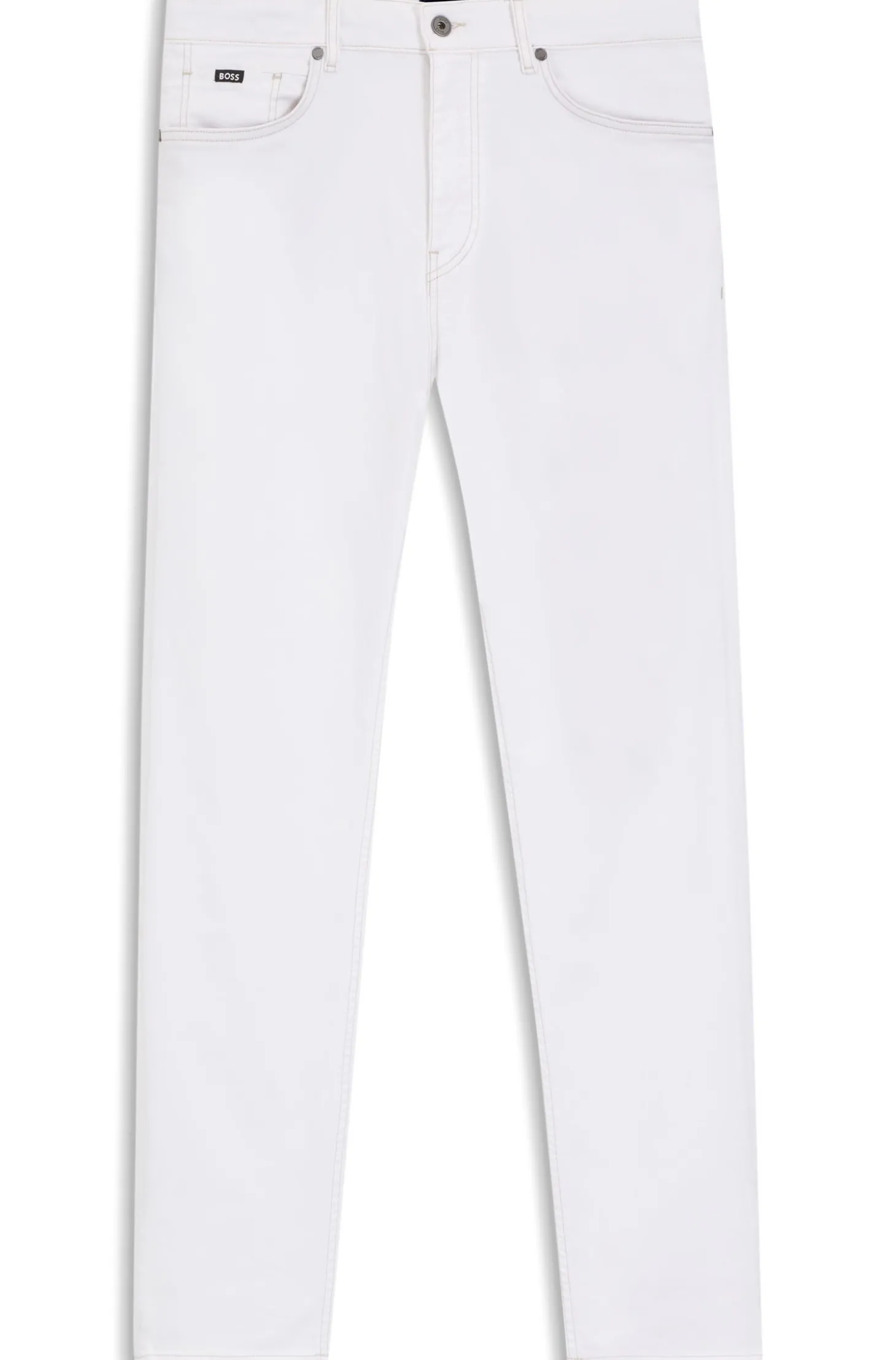 Five-Pocket-Jeans aus weißem Stretch-Denim