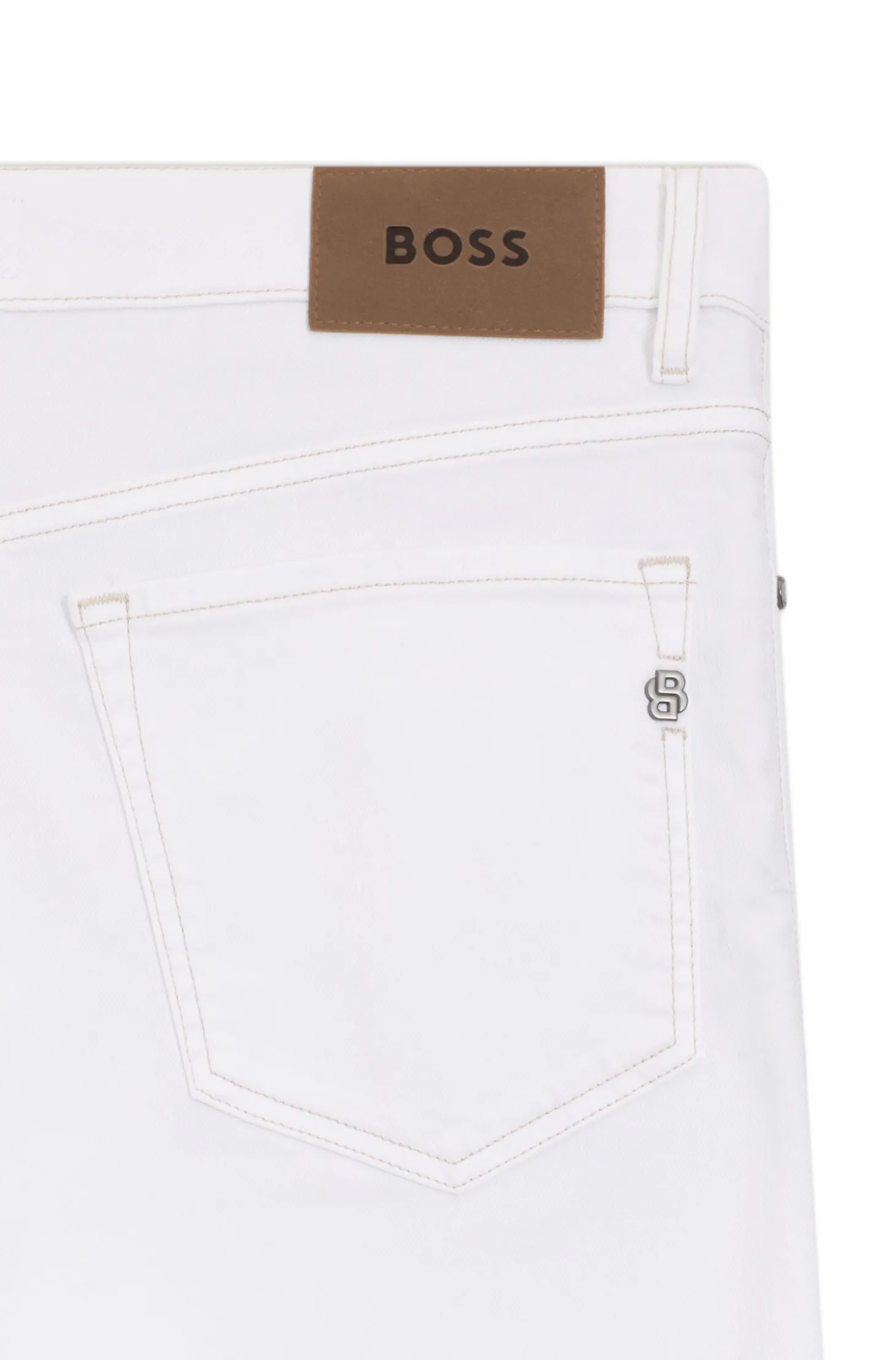 Five-Pocket-Jeans aus weißem Stretch-Denim
