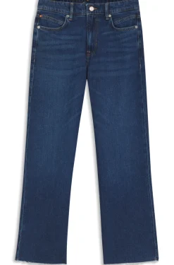 Flared-Fit Jeans aus dunkelblauem Stretch-Denim