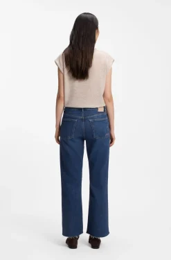 Flared-Fit Jeans aus dunkelblauem Stretch-Denim