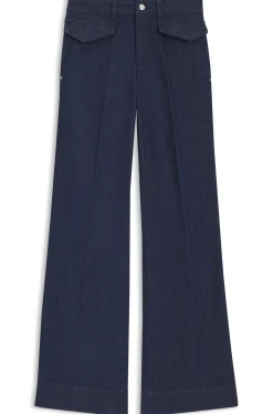 Flare-Fit Jeans aus blauem italienischem Stretch-Denim