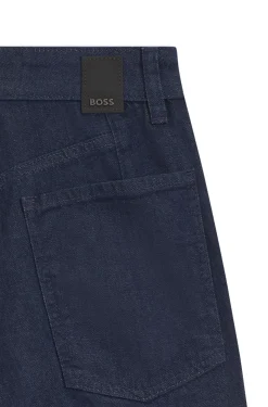 Flare-Fit Jeans aus blauem italienischem Stretch-Denim