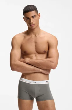 Fünferpack eng anliegende Boxershorts mit kurzem Bein aus Stretch-Baumwolle mit Logos am Bund