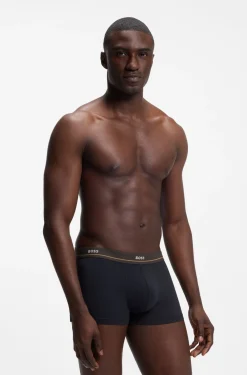 Fünferpack eng anliegende Boxershorts mit kurzem Bein aus Stretch-Baumwolle mit Logos am Bund
