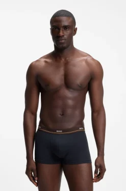 Fünferpack eng anliegende Boxershorts mit kurzem Bein aus Stretch-Baumwolle mit Logos am Bund