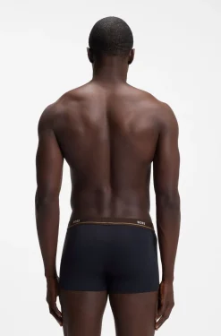 Fünferpack eng anliegende Boxershorts mit kurzem Bein aus Stretch-Baumwolle mit Logos am Bund