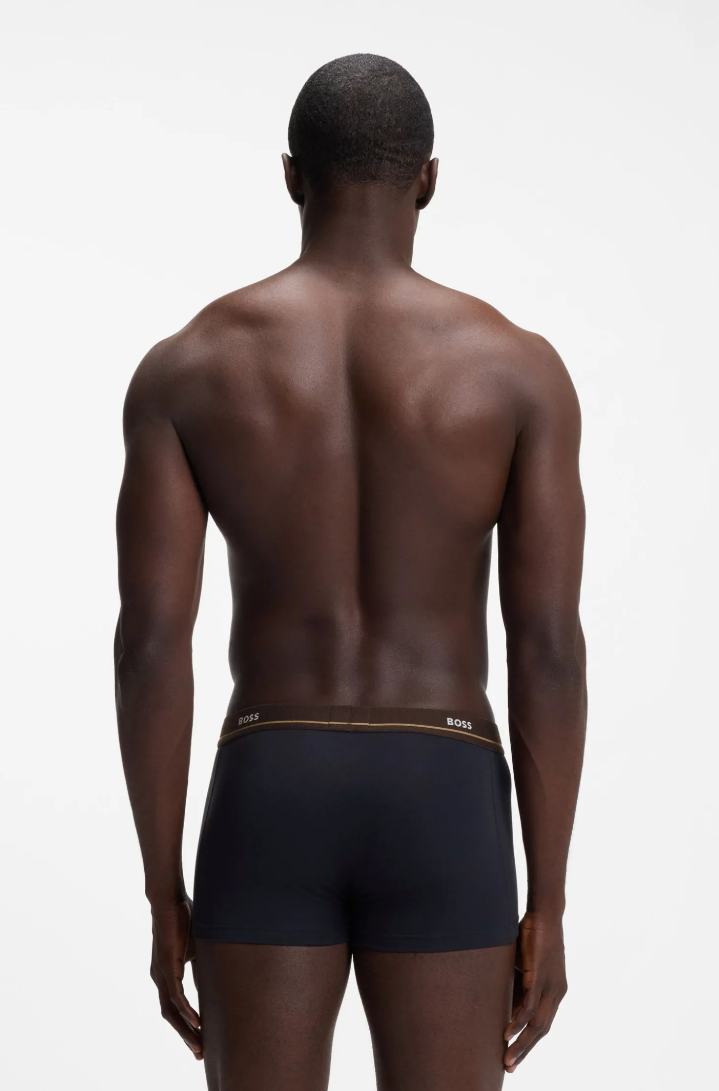 Fünferpack eng anliegende Boxershorts mit kurzem Bein aus Stretch-Baumwolle mit Logos am Bund