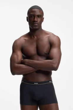 Fünferpack eng anliegende Boxershorts mit kurzem Bein aus Stretch-Baumwolle mit Logos am Bund