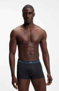 Fünferpack eng anliegende Boxershorts mit kurzem Bein aus Stretch-Baumwolle mit Logos am Bund