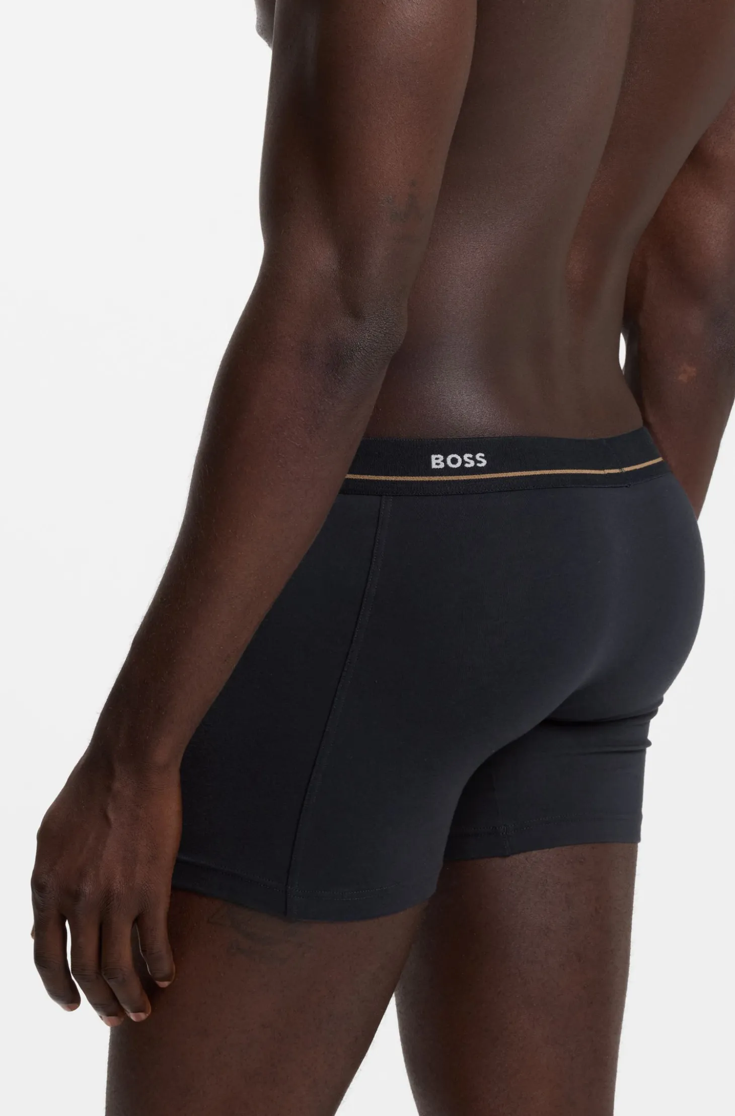 Fünfer-Pack eng anliegende Boxershorts aus Stretch-Baumwolle mit Logo-Bund
