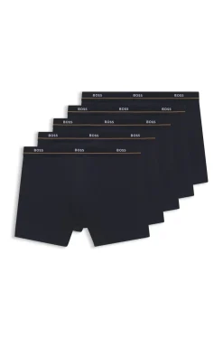 Fünfer-Pack eng anliegende Boxershorts aus Stretch-Baumwolle mit Logo-Bund