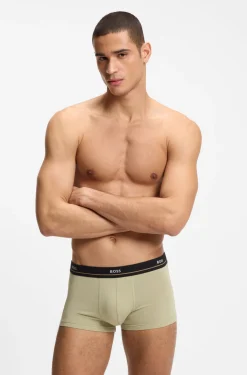 Fünferpack eng anliegende Boxershorts mit kurzem Bein aus Stretch-Baumwolle mit Logos am Bund