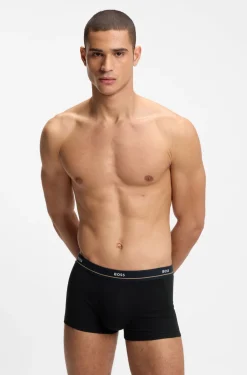 Fünferpack eng anliegende Boxershorts mit kurzem Bein aus Stretch-Baumwolle mit Logos am Bund