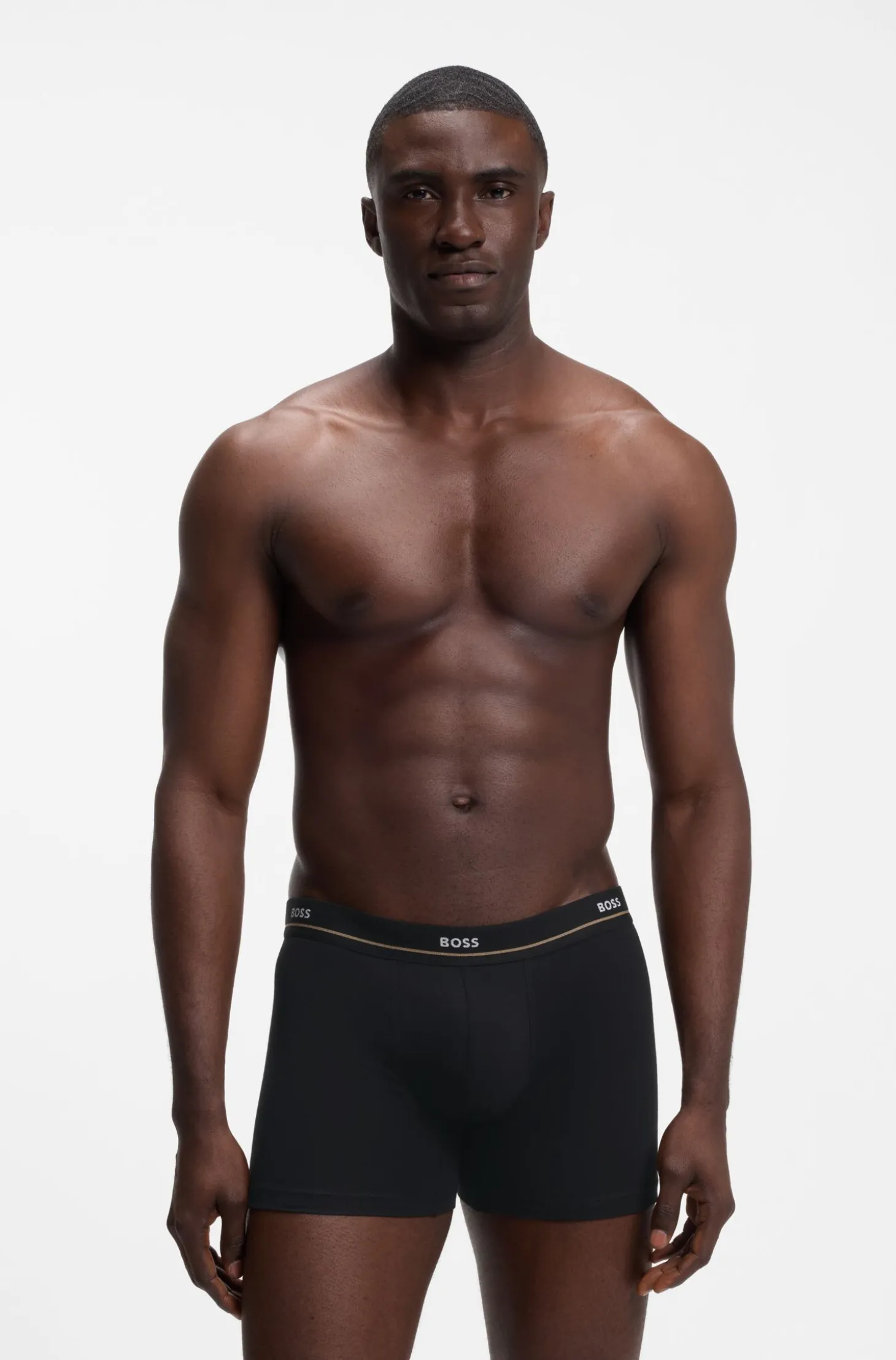 Fünfer-Pack eng anliegende Boxershorts aus Stretch-Baumwolle mit Logo-Bund