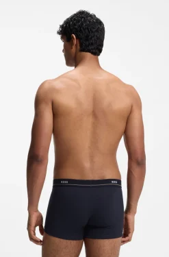 Fünferpack eng anliegende Boxershorts mit kurzem Bein aus Stretch-Baumwolle mit Logos am Bund