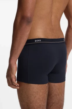 Fünferpack eng anliegende Boxershorts mit kurzem Bein aus Stretch-Baumwolle mit Logos am Bund