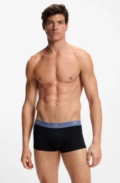 Fünferpack eng anliegende Boxershorts mit kurzem Bein aus Stretch-Baumwolle mit Logos am Bund