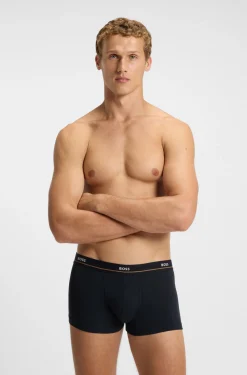 Fünferpack eng anliegende Boxershorts mit kurzem Bein aus Stretch-Baumwolle mit Logos am Bund