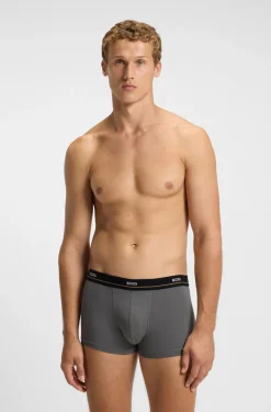 Fünferpack eng anliegende Boxershorts mit kurzem Bein aus Stretch-Baumwolle mit Logos am Bund