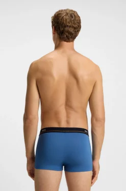 Fünferpack eng anliegende Boxershorts mit kurzem Bein aus Stretch-Baumwolle mit Logos am Bund