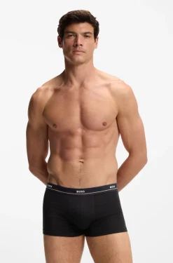 Fünferpack eng anliegende Boxershorts mit kurzem Bein aus Stretch-Baumwolle mit Logos am Bund