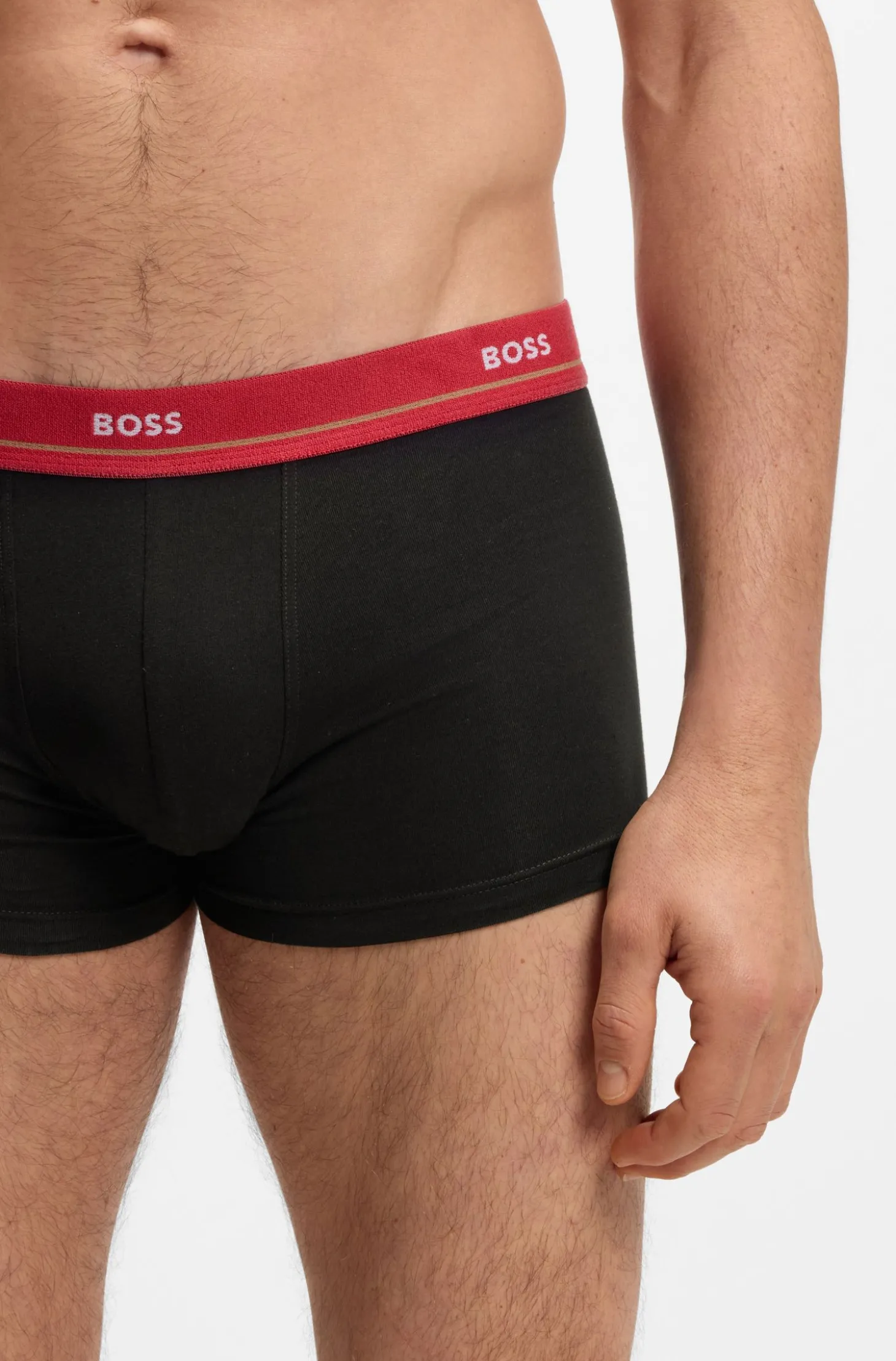 Fünferpack eng anliegende Boxershorts mit kurzem Bein aus Stretch-Baumwolle mit Logos am Bund