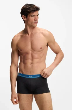 Fünferpack eng anliegende Boxershorts mit kurzem Bein aus Stretch-Baumwolle mit Logos am Bund