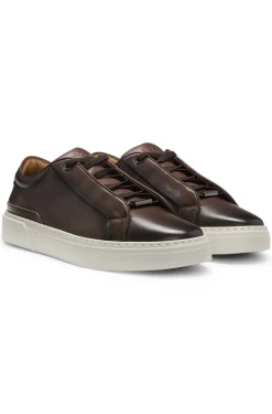 Gary Sneakers aus gebürstetem Leder mit elastischen Schnürsenkeln