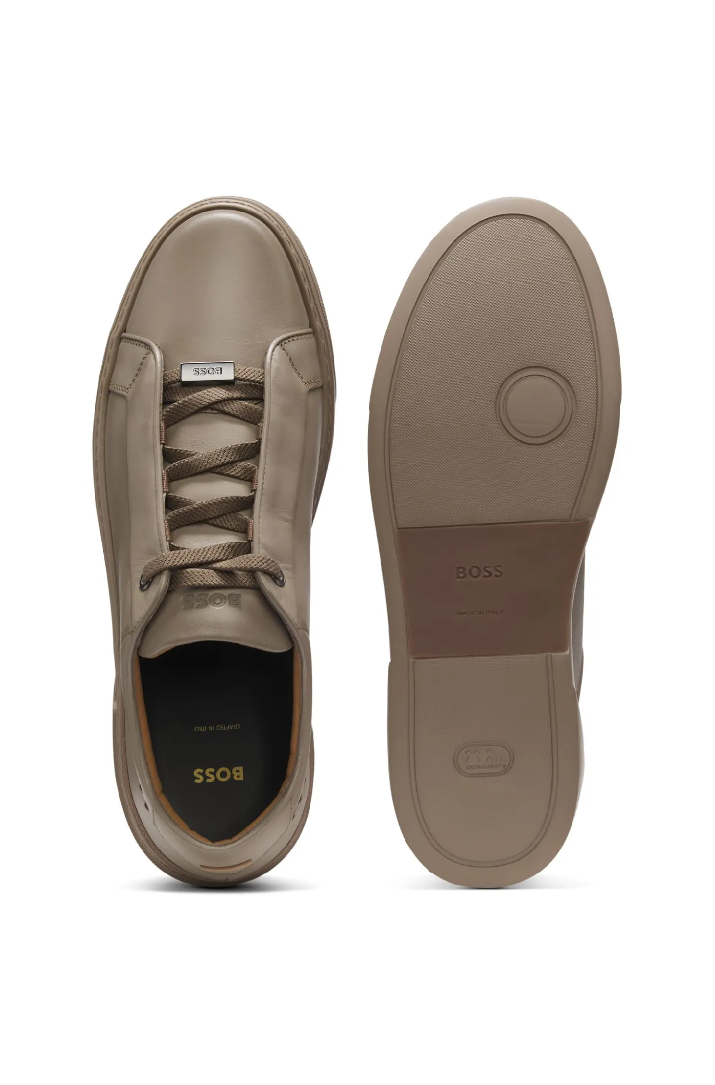 Gary Sneakers aus gebürstetem Leder mit elastischen Schnürsenkeln
