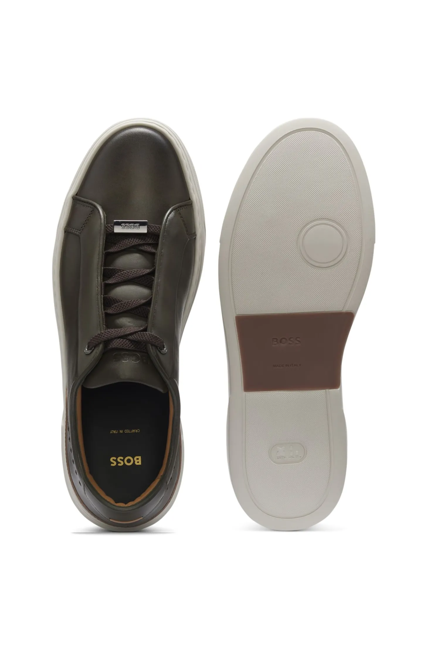 Gary Sneakers aus gebürstetem Leder mit elastischen Schnürsenkeln