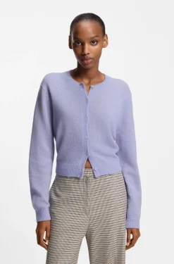 Geknöpfter Cardigan mit tonaler Logo-Stickerei