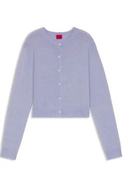 Geknöpfter Cardigan mit tonaler Logo-Stickerei