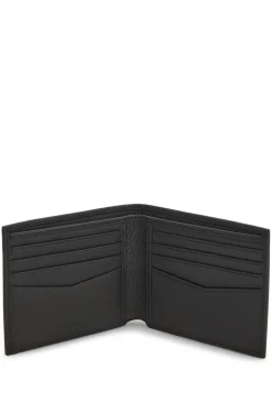 Geldbörse aus genarbtem Leder mit Logo-Schriftzug