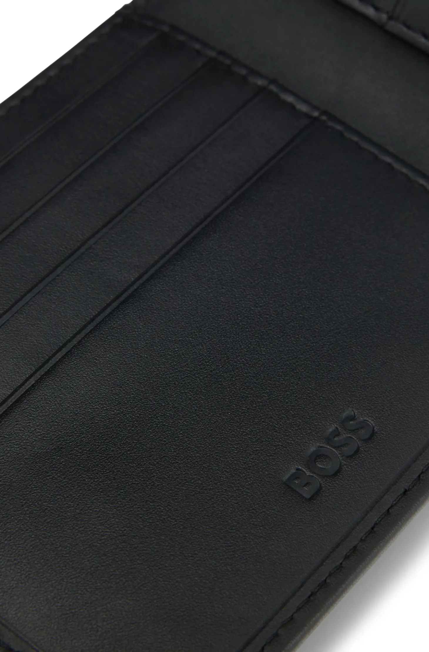 Geldbörse aus Leder mit Logo-Schriftzug