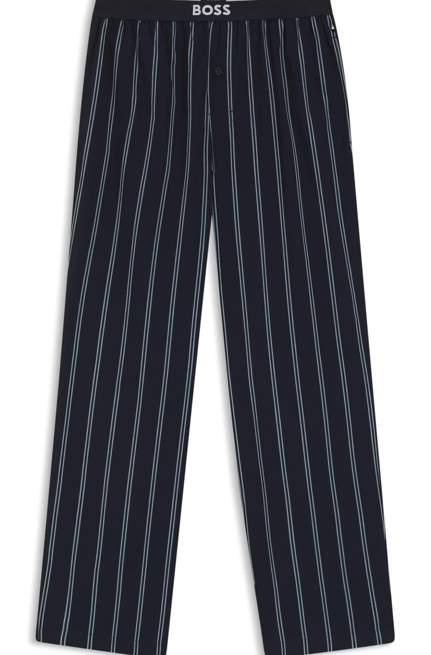 Gemusterte Pyjama-Hose aus Baumwoll-Popeline mit Logo-Bund