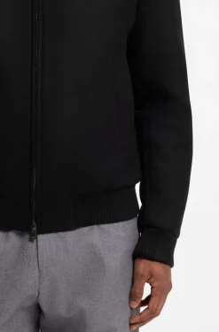 Gemusterte Relaxed-Fit Jacke aus Woll-Mix