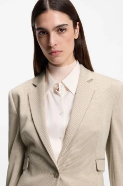 Gemusterter Slim-Fit Blazer aus Performance-Stretch-Jersey