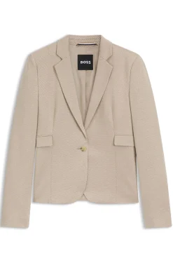 Gemusterter Slim-Fit Blazer aus Performance-Stretch-Jersey
