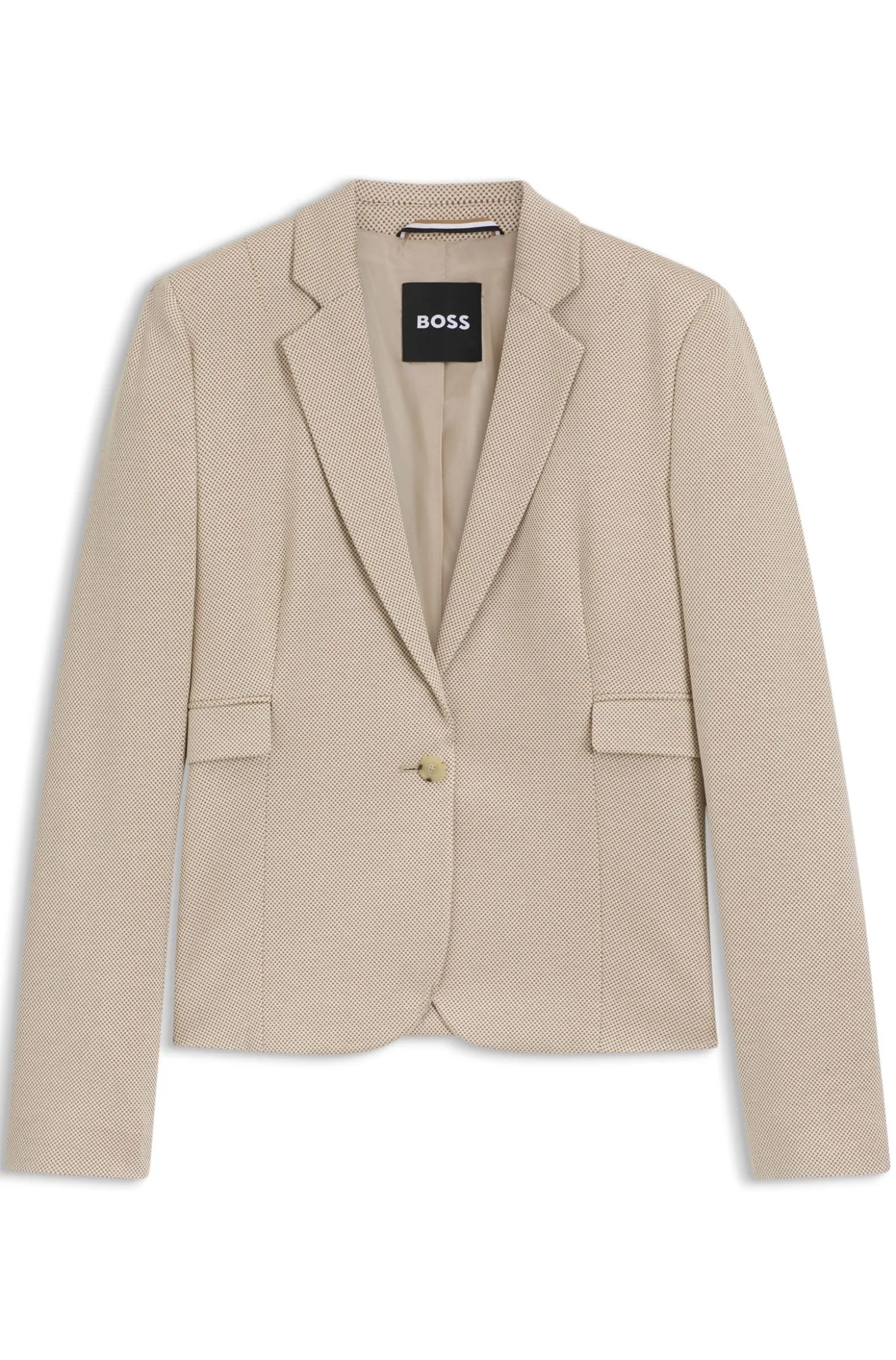 Gemusterter Slim-Fit Blazer aus Performance-Stretch-Jersey