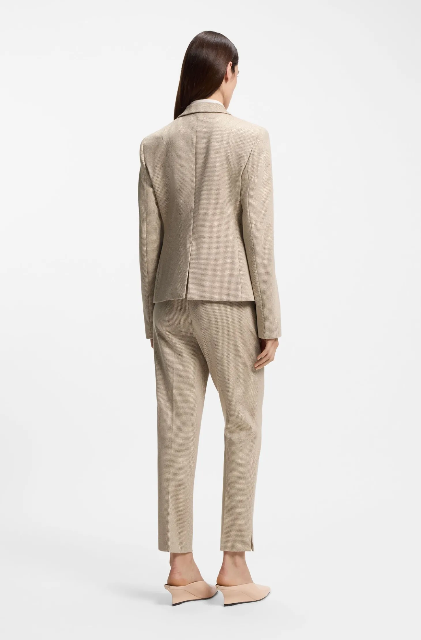 Gemusterter Slim-Fit Blazer aus Performance-Stretch-Jersey