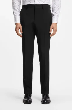 Gemusterte Slim-Fit Hose aus Schurwolle