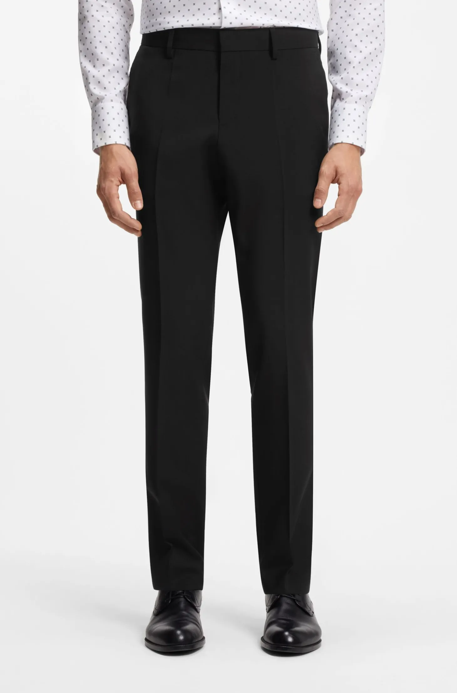Gemusterte Slim-Fit Hose aus Schurwolle